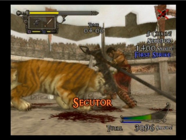 Shadow of Rome (PlayStation 2) screenshot: In the claws of a tiger