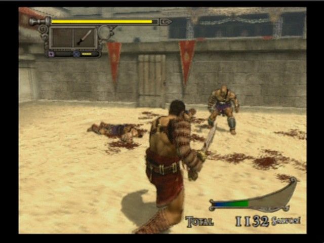 Shadow of Rome (PlayStation 2) screenshot: Measuring strength in hope to find a weak spot.