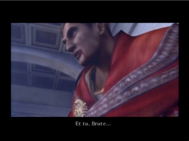 Shadow of Rome (PlayStation 2) screenshot: Caesar recognized his killer... but will you find out who he was as well?