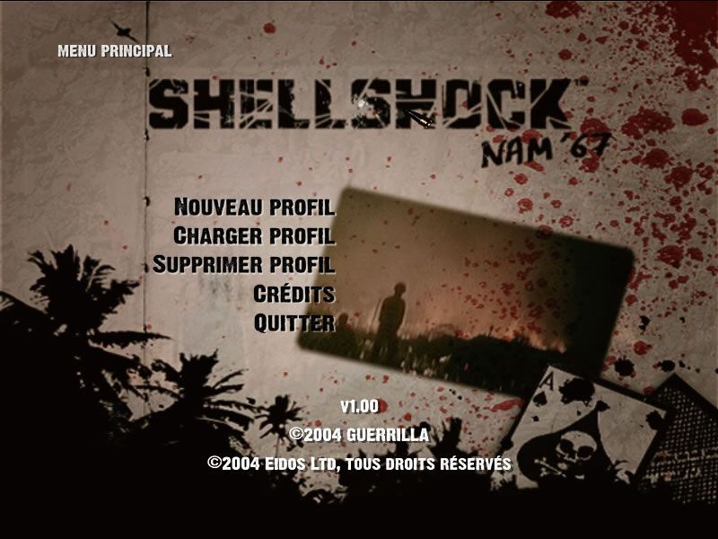 Shellshock: Nam '67 (Windows) screenshot: Title screen (French version)