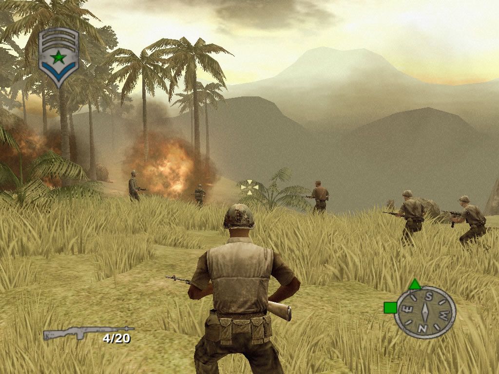 Shellshock: Nam '67 (Windows) screenshot: Heavy explosions, but they rarely affect the environment.