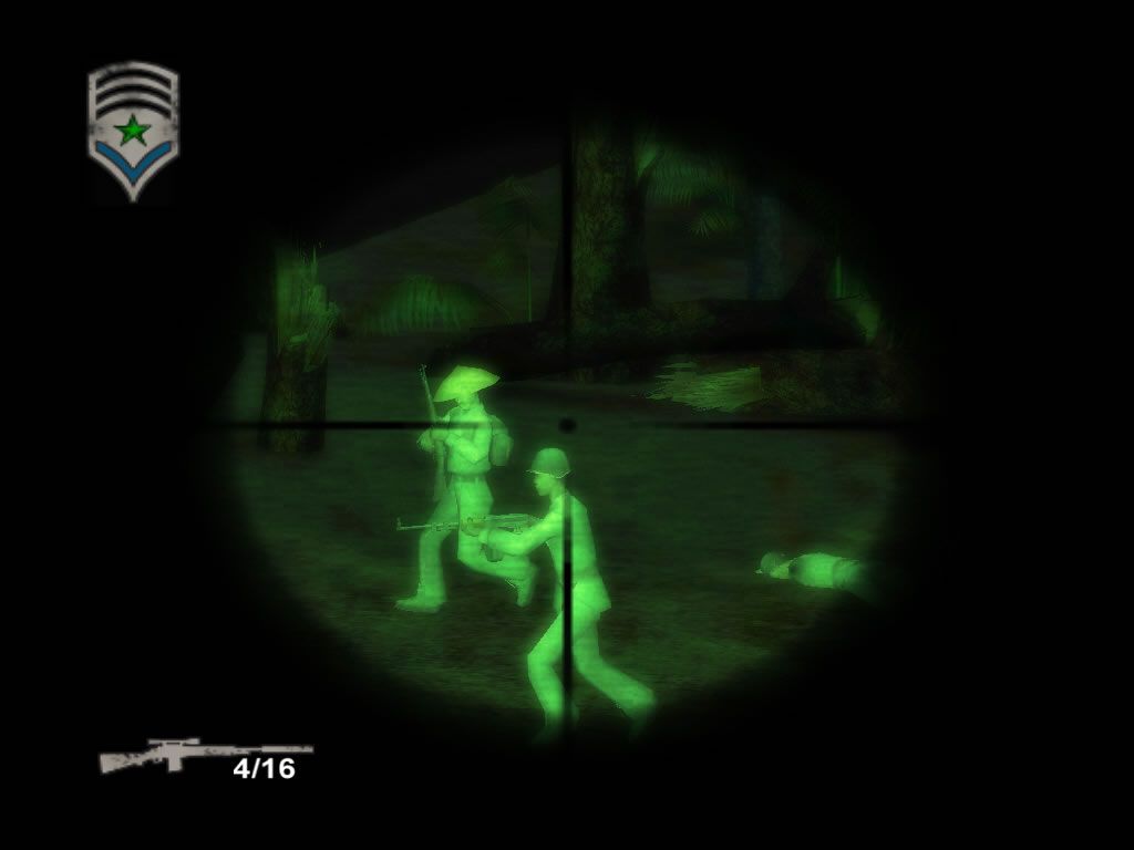 Shellshock: Nam '67 (Windows) screenshot: Nightvision makes sniping easy.