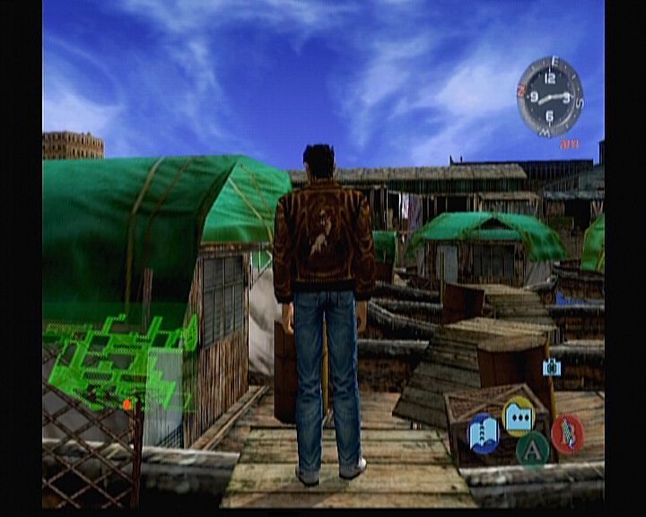 Shenmue II (Xbox) screenshot: Shenmue II - By default, you will have to navigate your way yourself. But sometimes, you will be able to get a map of a place (lower left corner).