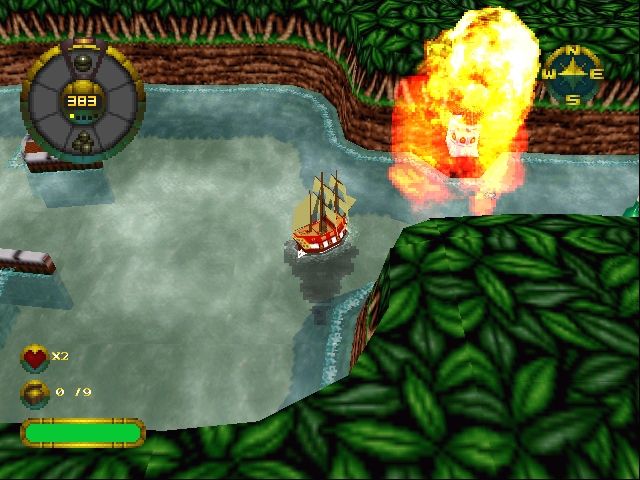 Shipwreckers! (Windows) screenshot: Destroy the town's defenses