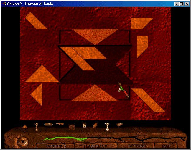 Shivers Two: Harvest of Souls (Windows 3.x) screenshot: One of the many tangram puzzles
