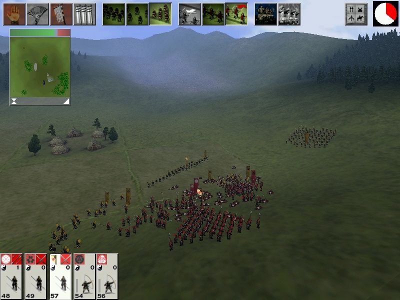 Shogun: Total War (Windows) screenshot: Breaking up Archer formations