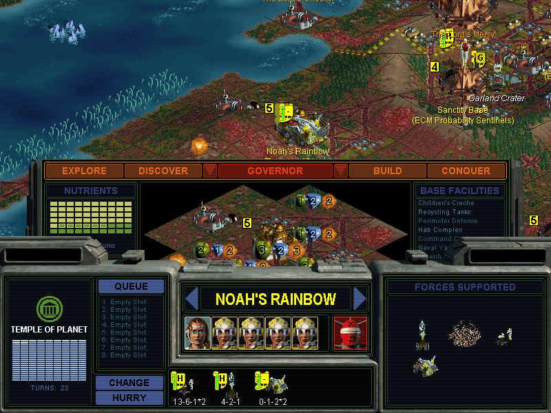 Sid Meier's Alpha Centauri (Windows) screenshot: Governor screen