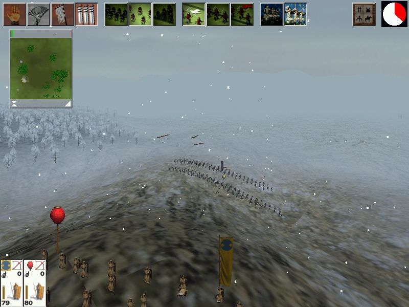 Shogun: Total War - Warlord Edition (Windows) screenshot: Korean Skirmishers hurling death at Hojo's samurai