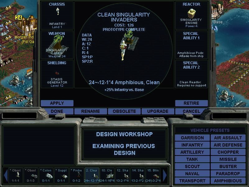 Sid Meier's Alpha Centauri (Windows) screenshot: Design workshop