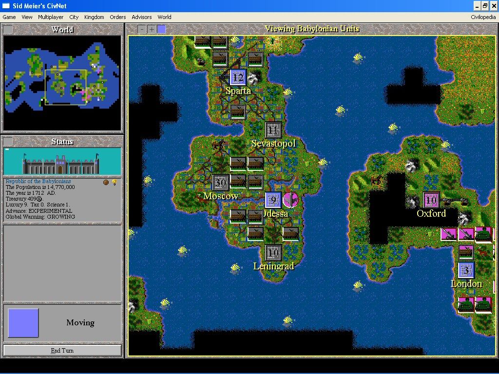 Sid Meier's CivNet (Windows 3.x) screenshot: Going to war