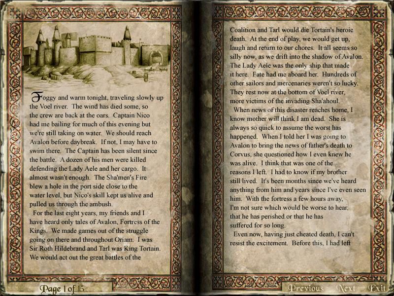 Siege of Avalon (Windows) screenshot: Story Intro