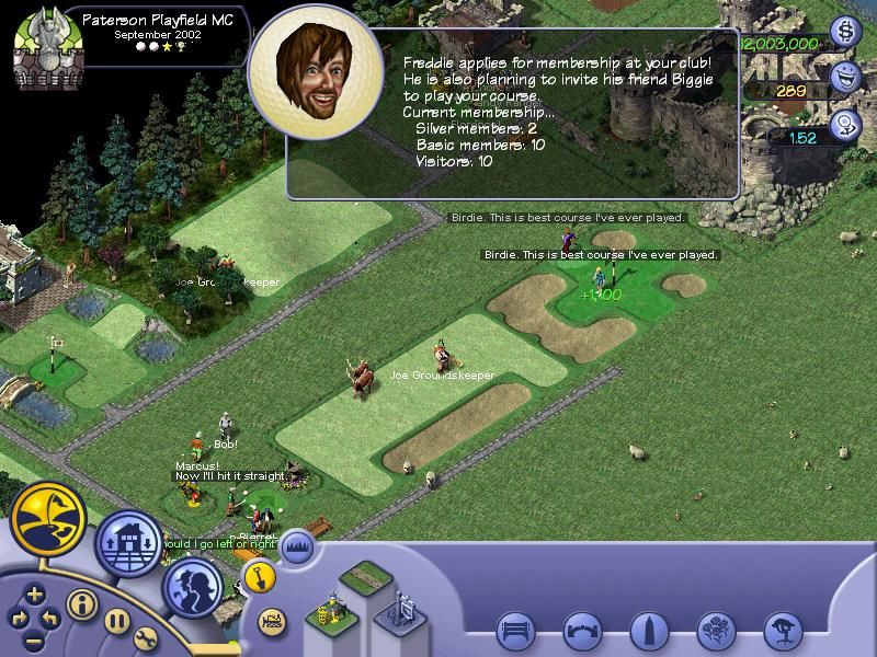 Sid Meier's SimGolf (Windows) screenshot: Once your golf course gets going, golfers will become members.