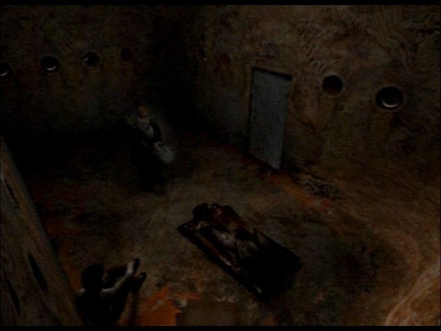Silent Hill 2: Restless Dreams (PlayStation 2) screenshot: James saving Angela from... a furniture monster