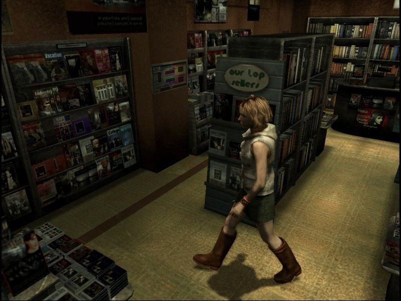 Silent Hill 3 (Windows) screenshot: Wow! Stop the press! I'm sorry, creatures, detective, witches, and player... you'll all have to excuse me for 5 minutes I NEED to check who made it to the cover of the last Teen Beat.