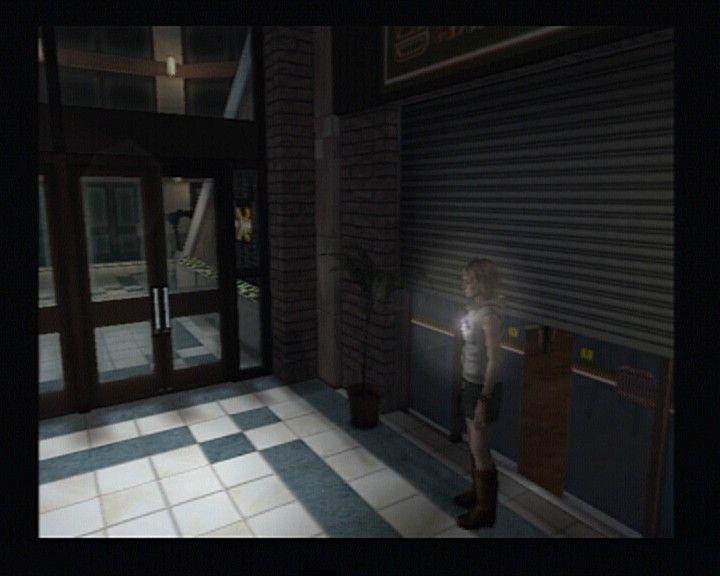 Silent Hill 3 (PlayStation 2) screenshot: The use of light will attract the monsters, but will also help you aim more precise.
