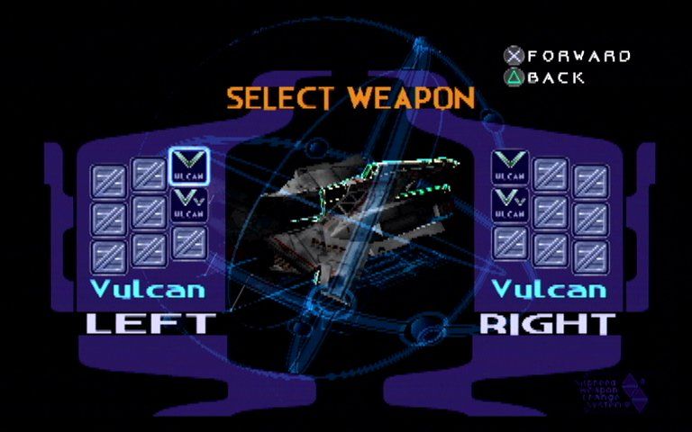 Silpheed: The Lost Planet (PlayStation 2) screenshot: Select Your Weapons