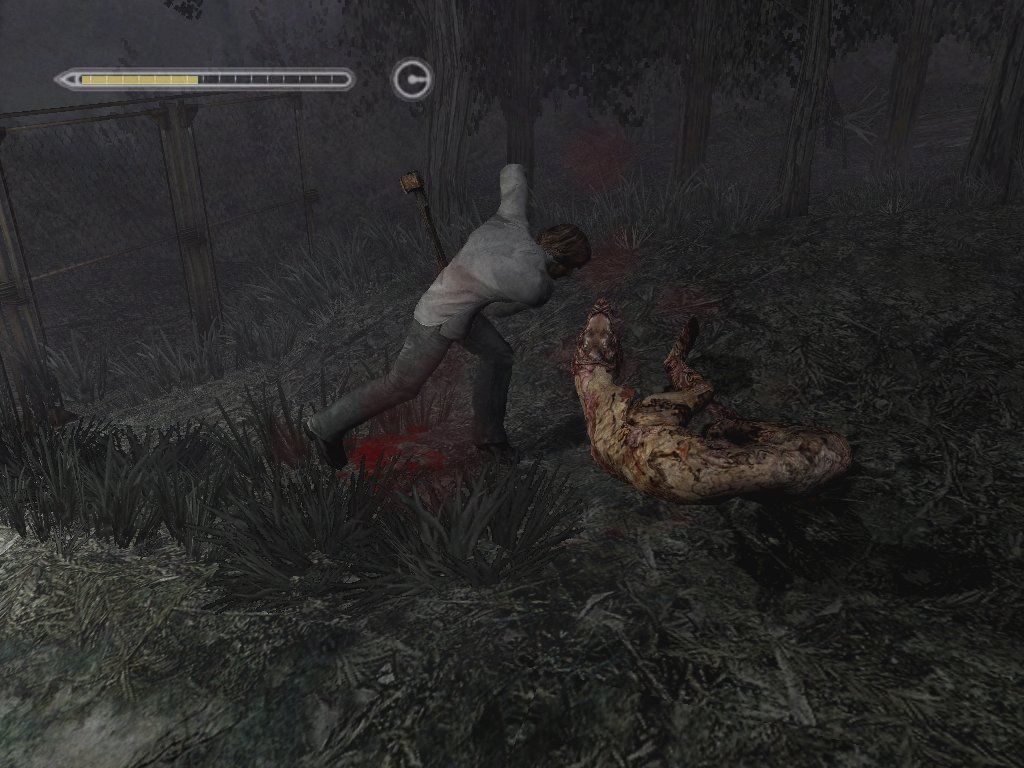 Silent Hill 4: The Room (Windows) screenshot: Here doggy, doggy... Goooooood boy! Now play--DEAD, YOU FILTHY ABBHOMINATION!!!!