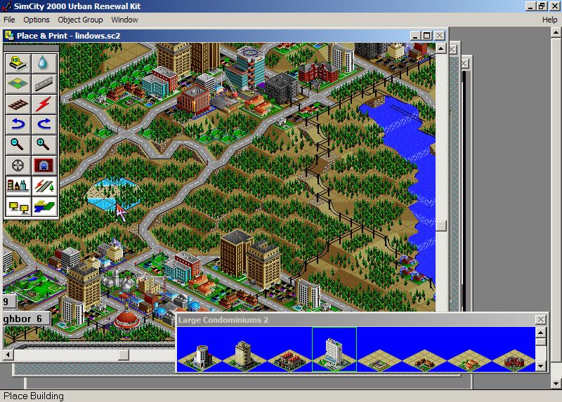 SimCity 2000: Urban Renewal Kit (Windows 3.x) screenshot: Editing a city