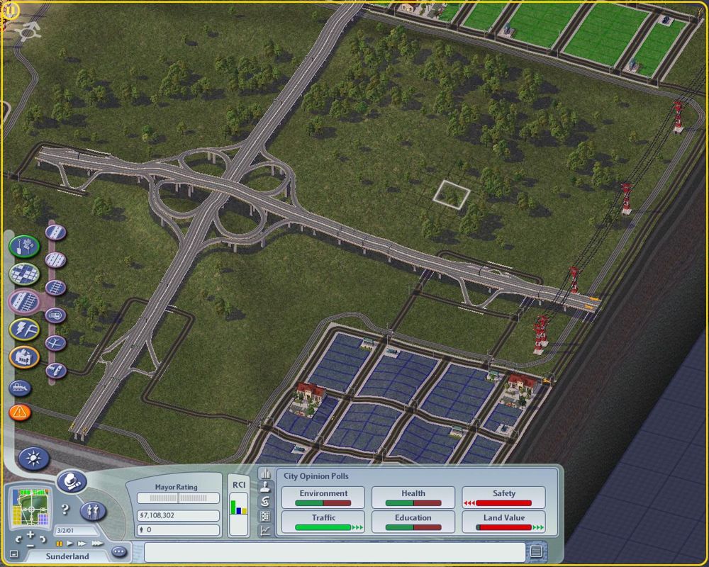 SimCity 4 (Windows) screenshot: A highway system, ready to connect all the zones.