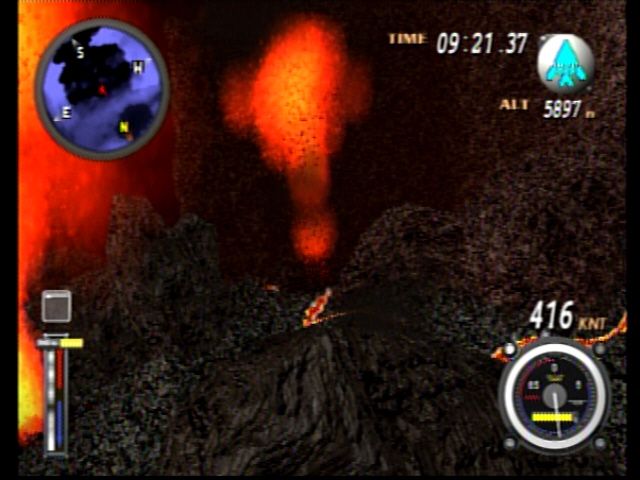 Sky Odyssey (PlayStation 2) screenshot: Volcanic Eruption