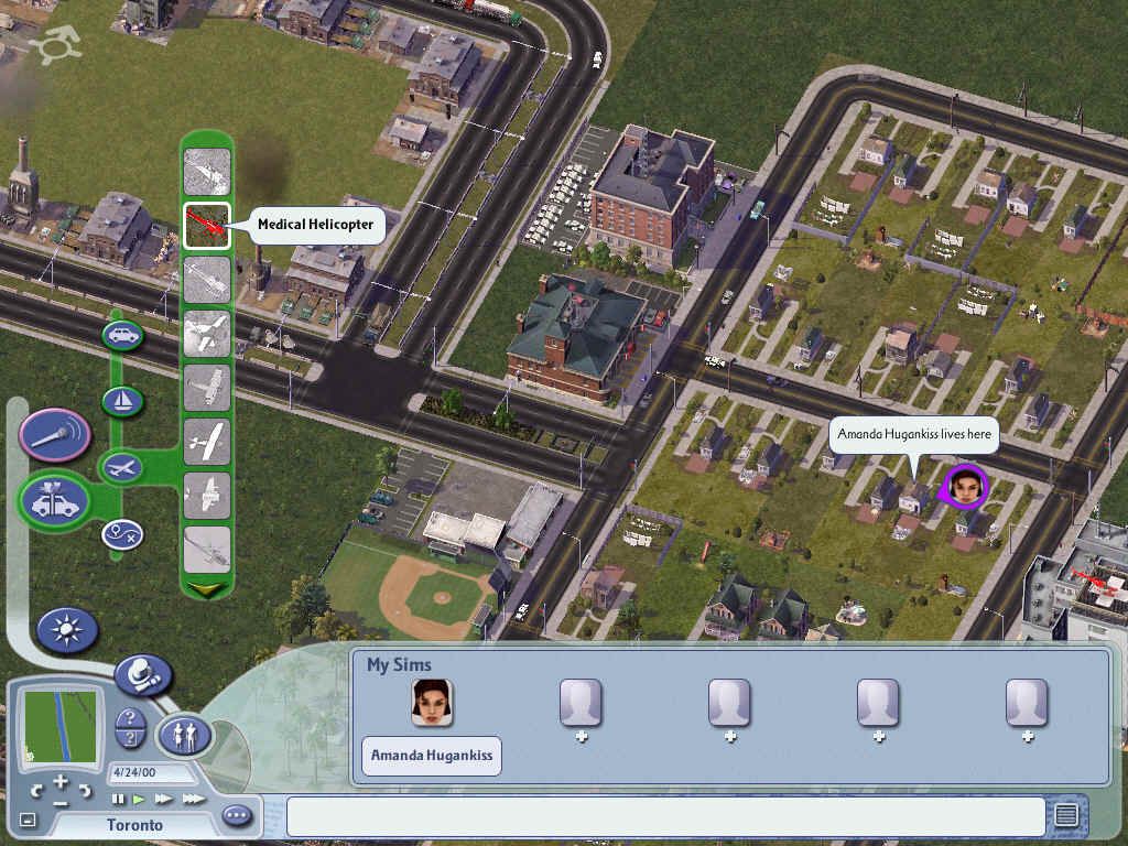 SimCity 4: Rush Hour (Windows) screenshot: I'm about ready to take the medical helicopter out for a run.