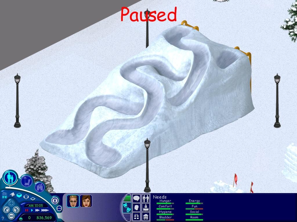 The Sims: Vacation (Windows) screenshot: This is the Winter Slide, which boosts your fun.