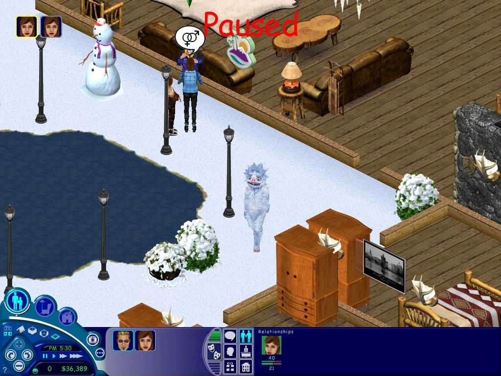 The Sims: Vacation (Windows) screenshot: A front view of "Betty the Yeti".