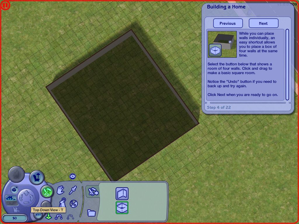 The Sims 2 (Windows) screenshot: You can now build from a top-down perspective, like a true architect!