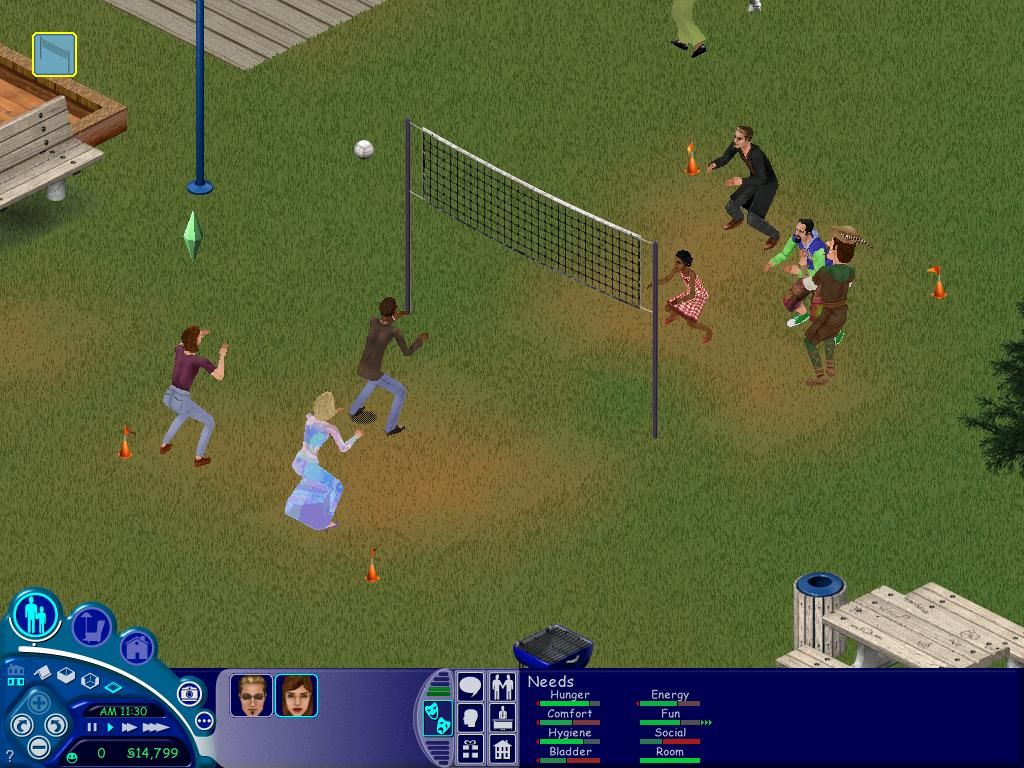 The Sims: Vacation (Windows) screenshot: Six person volleyball. It's good fun.
