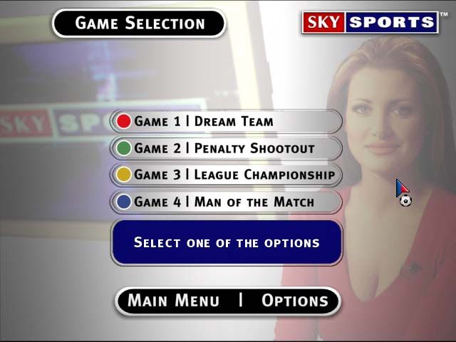 Sky Sports Football Quiz (Windows) screenshot: Game Type Selection Screen