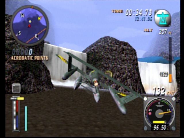 Sky Odyssey (PlayStation 2) screenshot: Over the Falls