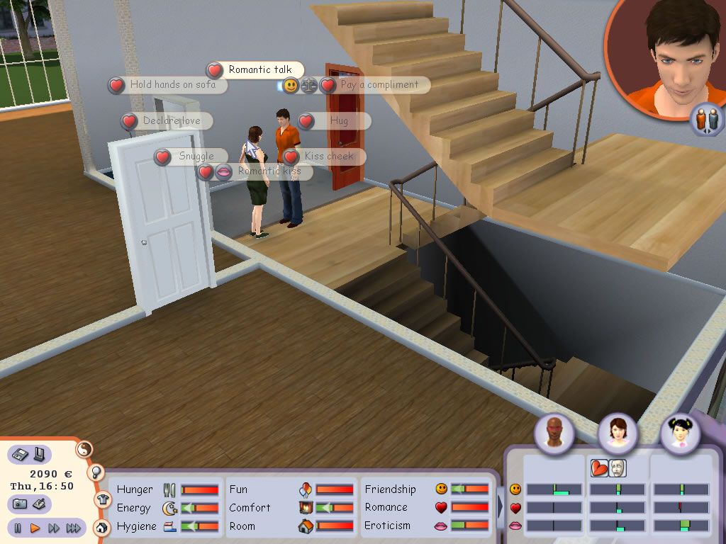 Singles 2: Triple Trouble (Windows) screenshot: Actions to control the different emotions