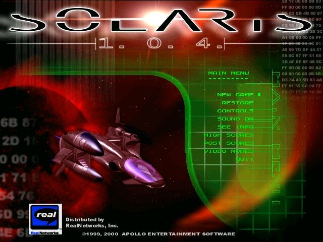 Solaris 1.0.4. (Windows) screenshot: Main Menu