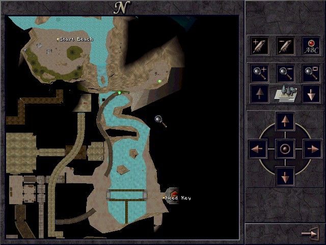 Wizardry 8 (Windows) screenshot: You can add notes to any map.