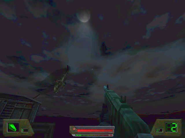 Soldier of Fortune: Platinum Edition (Windows) screenshot: The pesky helicopter