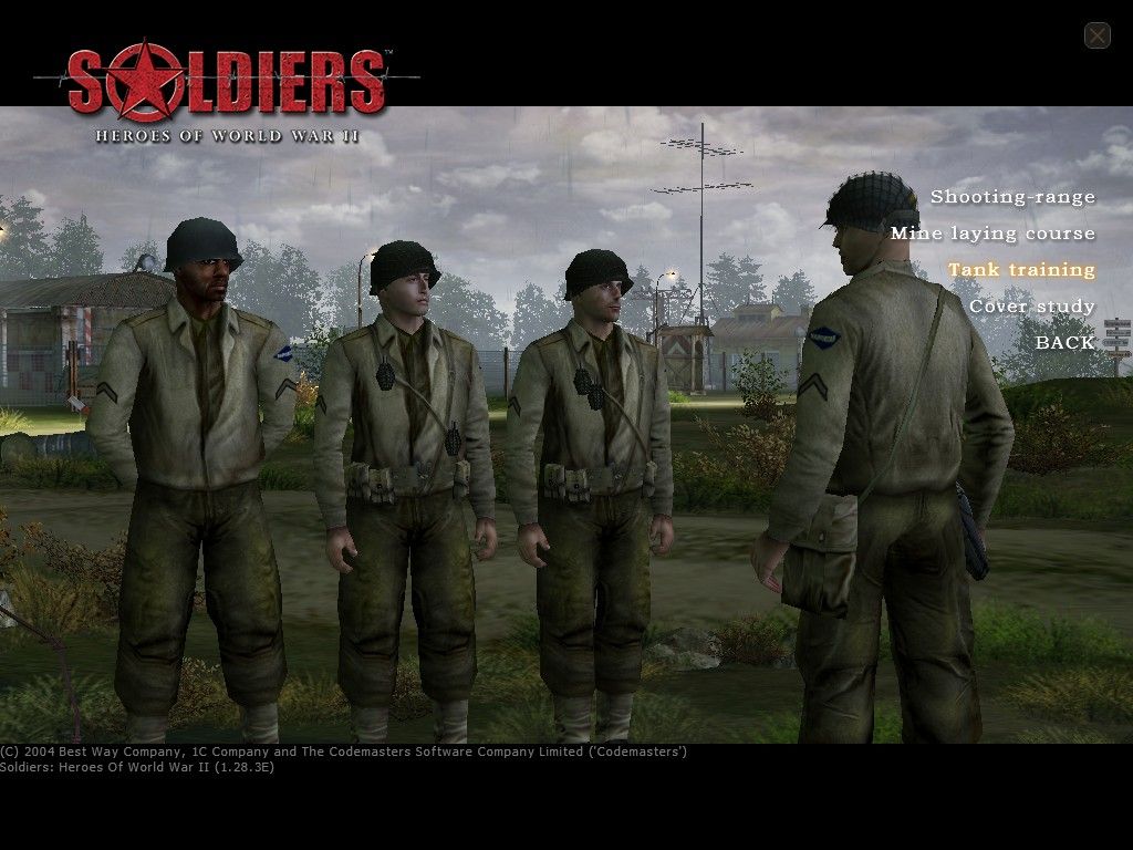 Soldiers: Heroes of World War II (Windows) screenshot: Training Menu (introduces you with controls and actions for an incoming campaign mode)