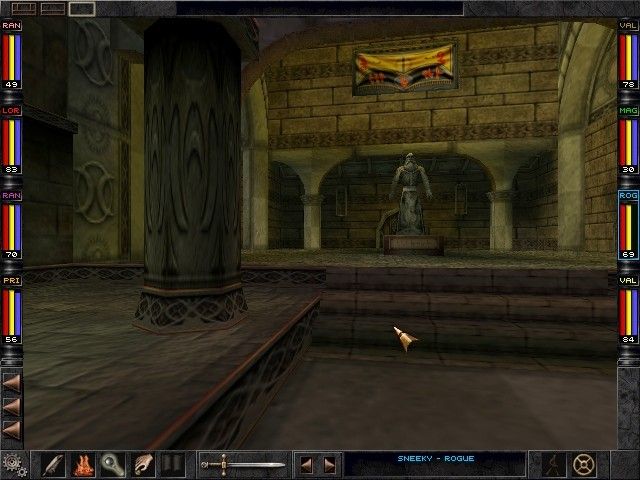 Wizardry 8 (Windows) screenshot: Exploring the monastery
