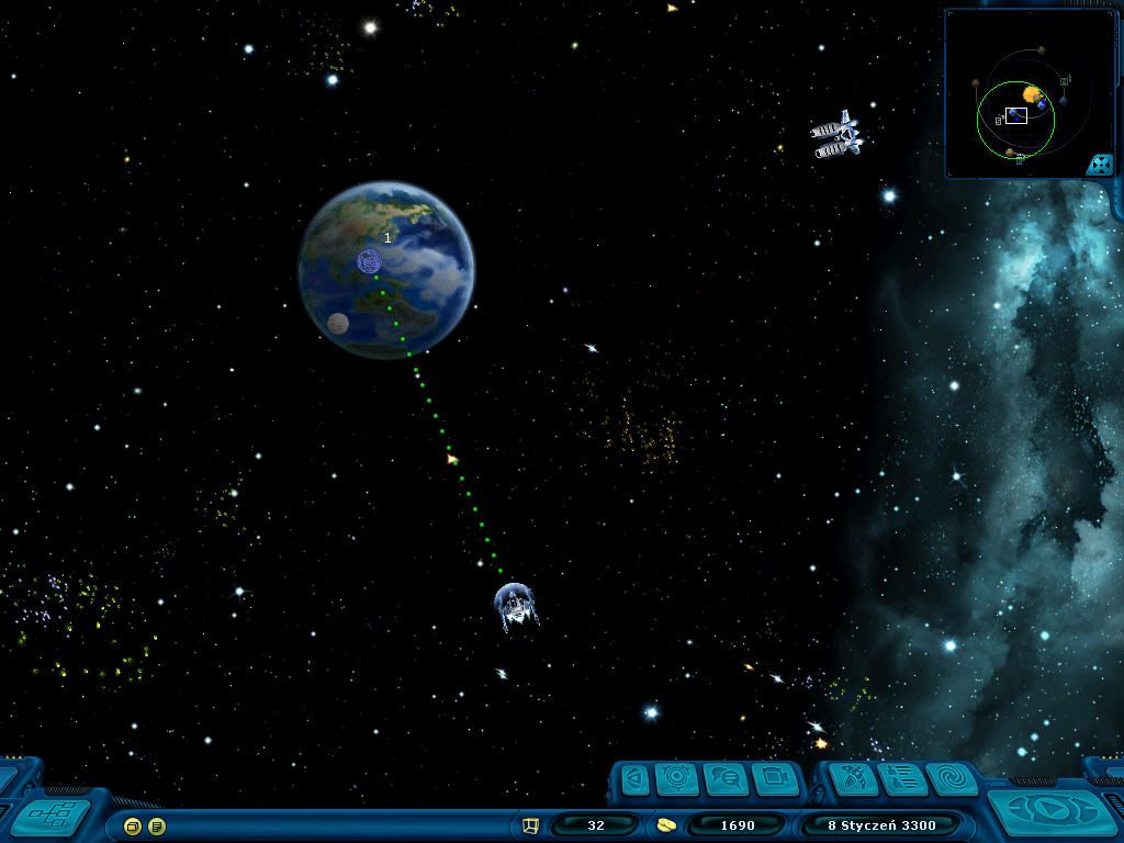 Space Rangers 2: Dominators (Windows) screenshot: Short trip to Earth.