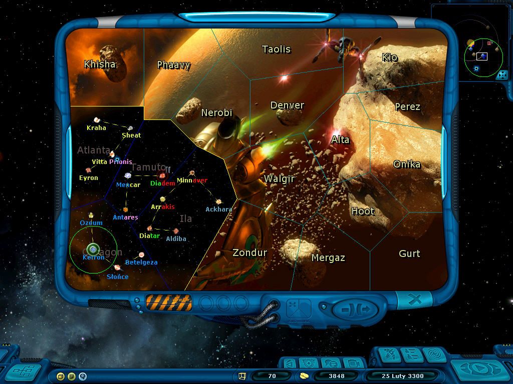 Space Rangers 2: Dominators (Windows) screenshot: The map.