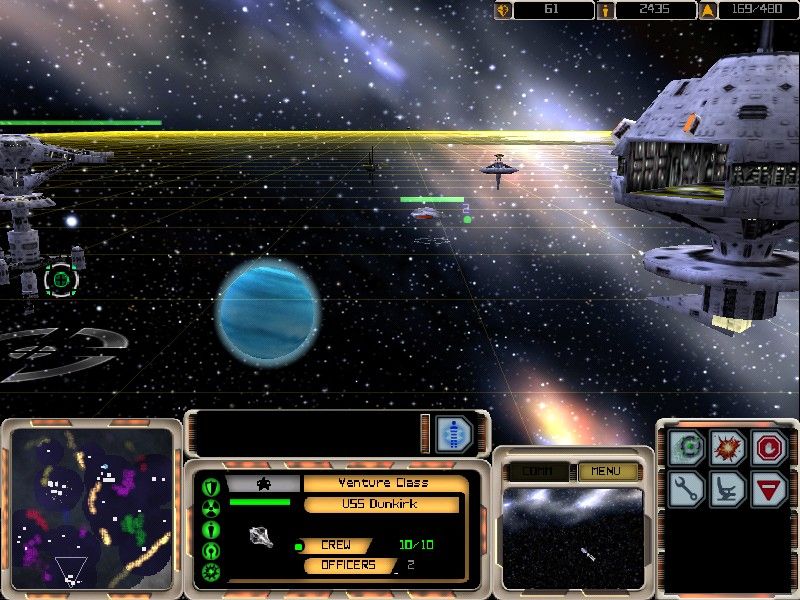 Star Trek: Armada (Windows) screenshot: You can rotate and zoom the camera to create a feeling of a first-person perspective rather than top-down.