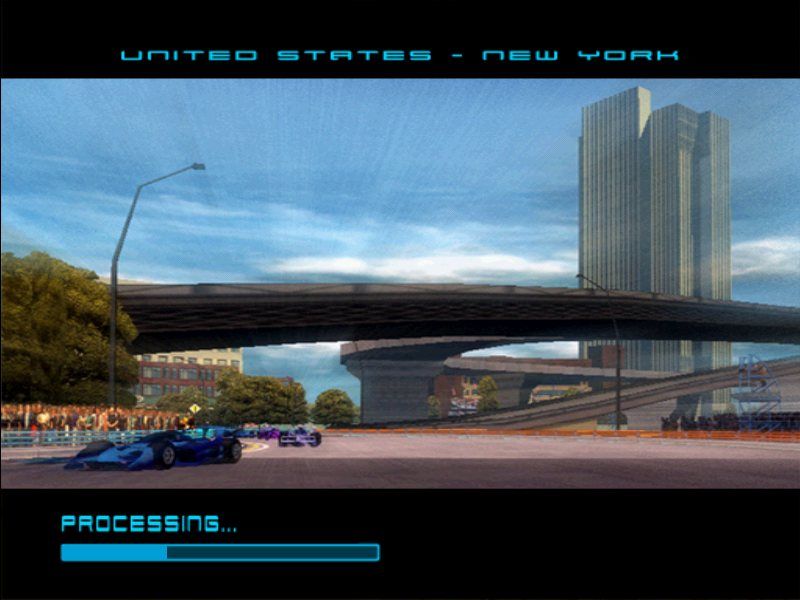 Speed Challenge: Jacques Villeneuve's Racing Vision (Windows) screenshot: Loading New York