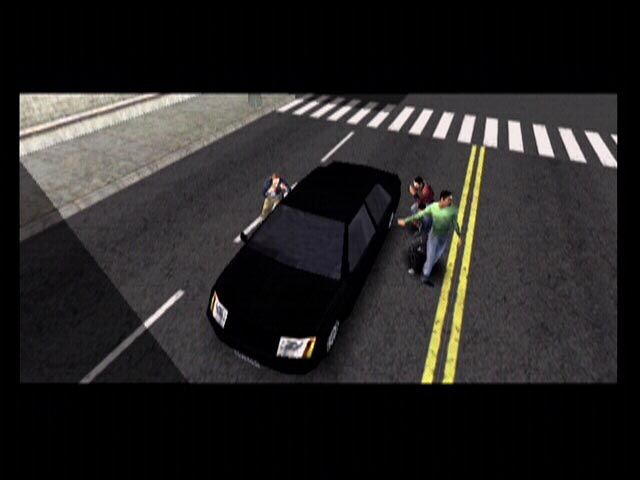 Spider-Man 2 (Xbox) screenshot: Those guys are stealing a car!