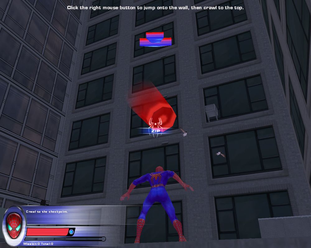 Spider-Man 2: The Game (Windows) screenshot: Here is your next objective,
