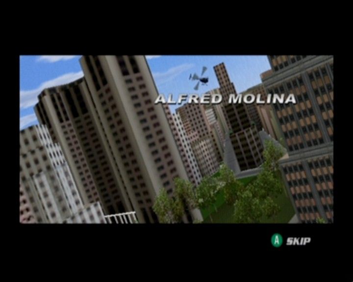 Spider-Man 2 (GameCube) screenshot: Game's opening starts with the well known list of movie actors.