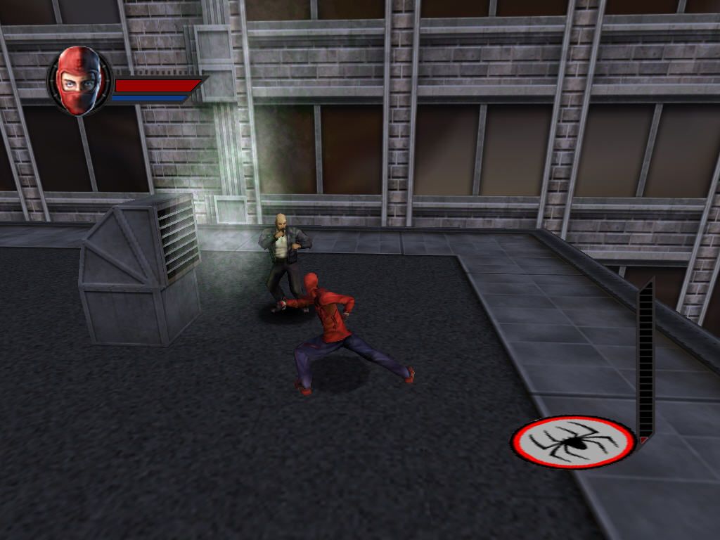 Spider-Man (Windows) screenshot: You must eliminate members of a gang to proceed.