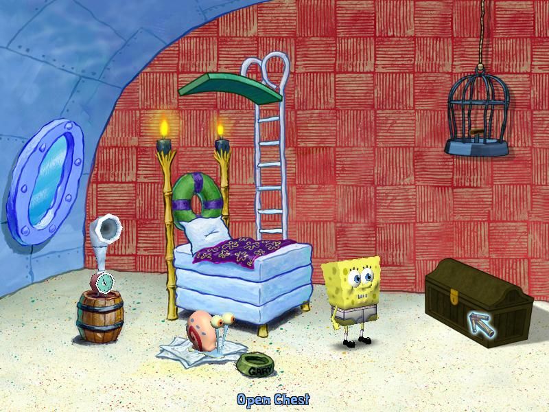 The SpongeBob SquarePants Movie (Windows) screenshot: Good morning, SpongeBob and Gary