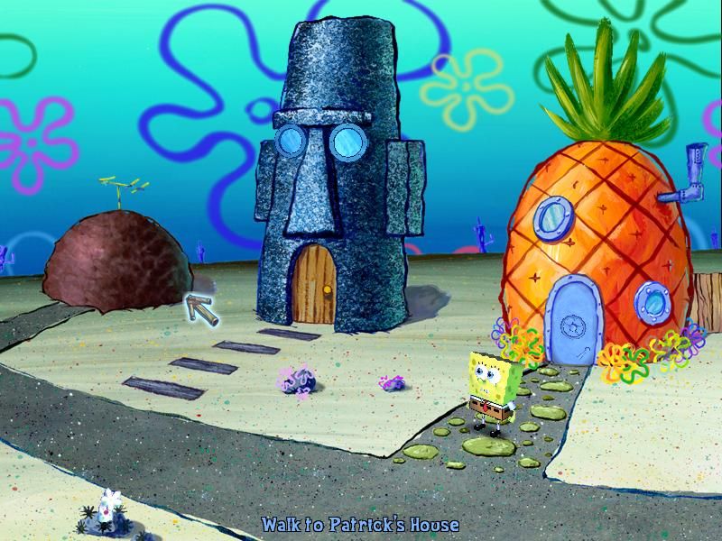 The SpongeBob SquarePants Movie (Windows) screenshot: Let's walk to Patrick's house