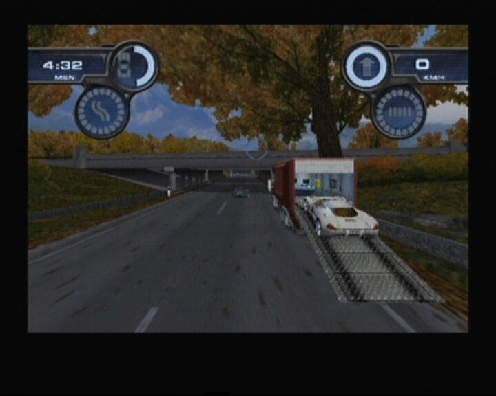 Spy Hunter (GameCube) screenshot: Entering the truck which fixes you and reloads your ammo