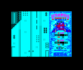 Scramble Spirits (ZX Spectrum) screenshot: Over an aircraft carrier