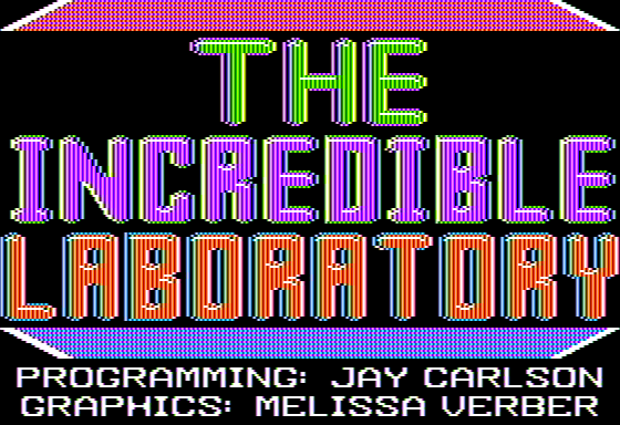 The Incredible Laboratory (Apple II) screenshot: Title Screen